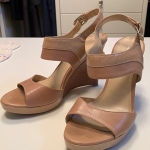 Via Spiga cream wedge sandal